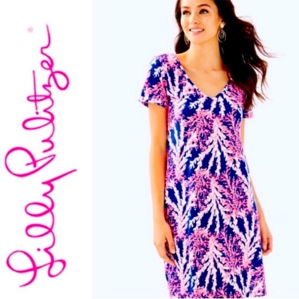 Lilly Pulitzer Jessica Short Sleeve Nauti Navy Beyond The Sea Dress M NWT